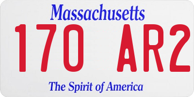 MA license plate 170AR2