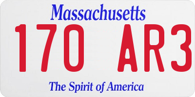 MA license plate 170AR3