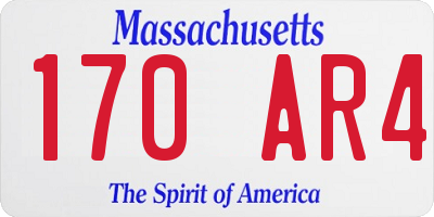 MA license plate 170AR4