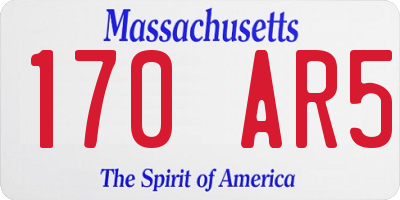 MA license plate 170AR5