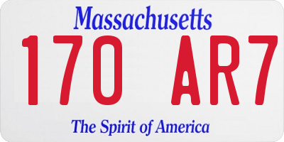 MA license plate 170AR7