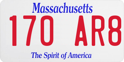MA license plate 170AR8