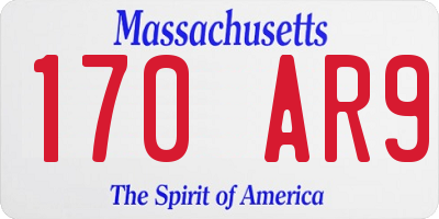 MA license plate 170AR9