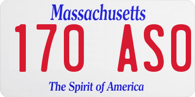 MA license plate 170AS0
