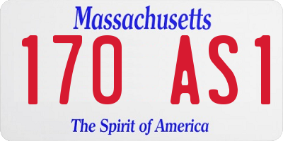 MA license plate 170AS1