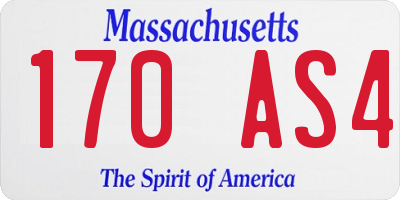 MA license plate 170AS4