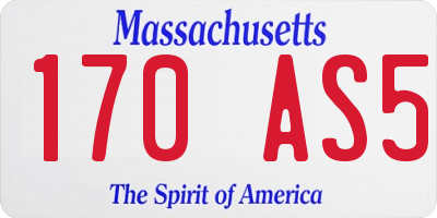 MA license plate 170AS5