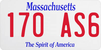 MA license plate 170AS6