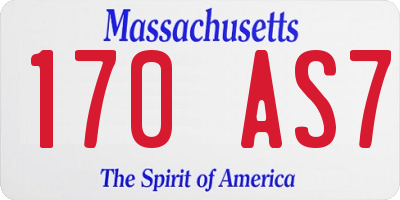 MA license plate 170AS7