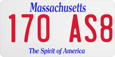 MA license plate 170AS8