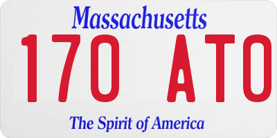 MA license plate 170AT0