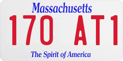 MA license plate 170AT1