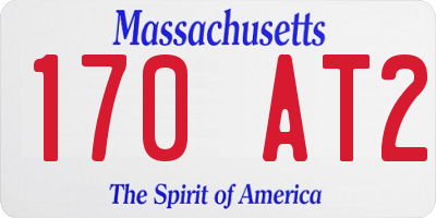 MA license plate 170AT2