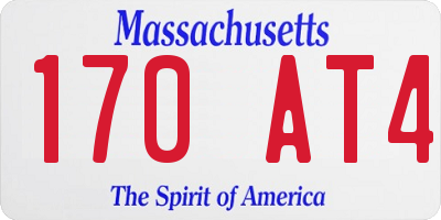MA license plate 170AT4