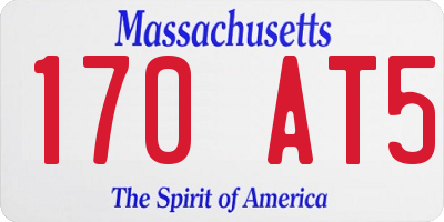 MA license plate 170AT5