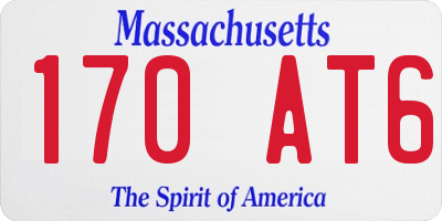 MA license plate 170AT6