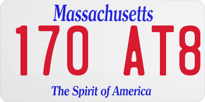 MA license plate 170AT8