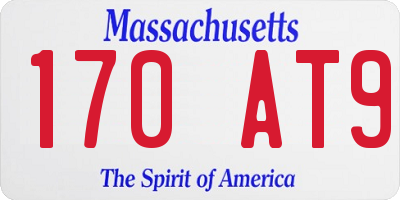 MA license plate 170AT9