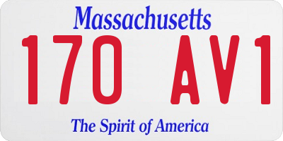 MA license plate 170AV1