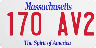 MA license plate 170AV2