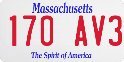MA license plate 170AV3