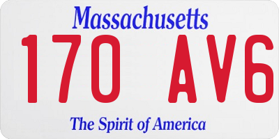 MA license plate 170AV6