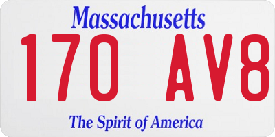 MA license plate 170AV8