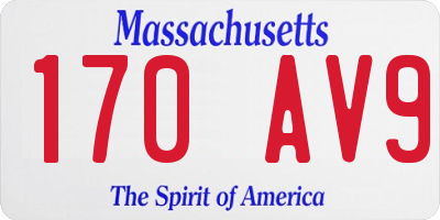 MA license plate 170AV9