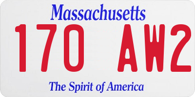 MA license plate 170AW2