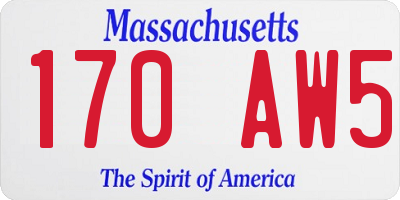 MA license plate 170AW5