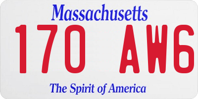 MA license plate 170AW6