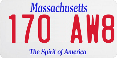 MA license plate 170AW8