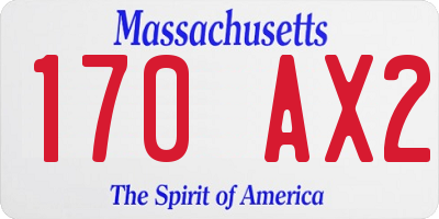 MA license plate 170AX2