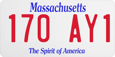 MA license plate 170AY1
