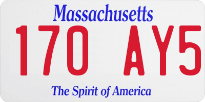 MA license plate 170AY5