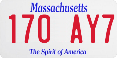 MA license plate 170AY7