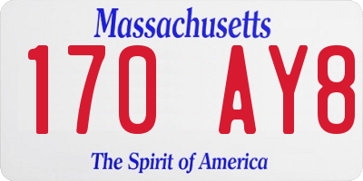 MA license plate 170AY8