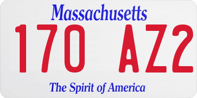 MA license plate 170AZ2