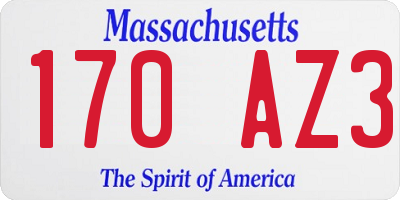 MA license plate 170AZ3