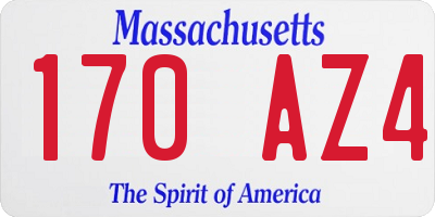 MA license plate 170AZ4
