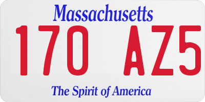 MA license plate 170AZ5