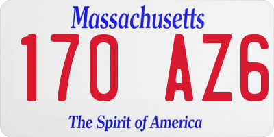 MA license plate 170AZ6