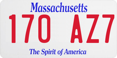MA license plate 170AZ7