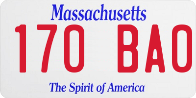 MA license plate 170BA0