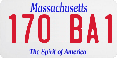 MA license plate 170BA1