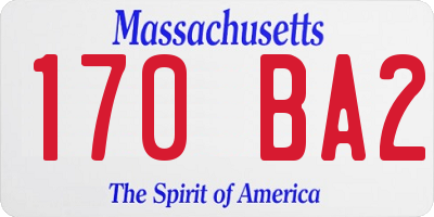 MA license plate 170BA2