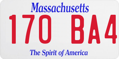 MA license plate 170BA4