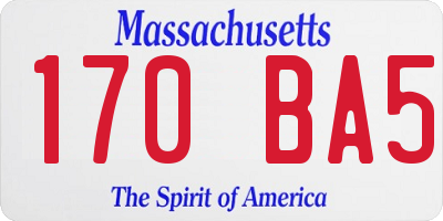 MA license plate 170BA5