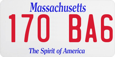 MA license plate 170BA6
