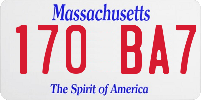 MA license plate 170BA7